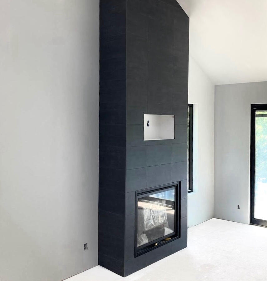 Porcelain Tile Fireplace Surround